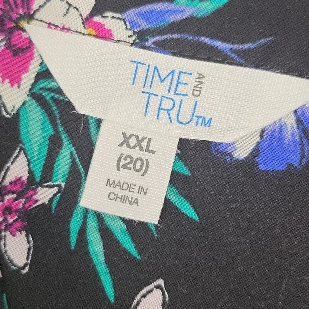 Time and Tru floral button-down dress sz XXL 20 - Picture 5 of 13